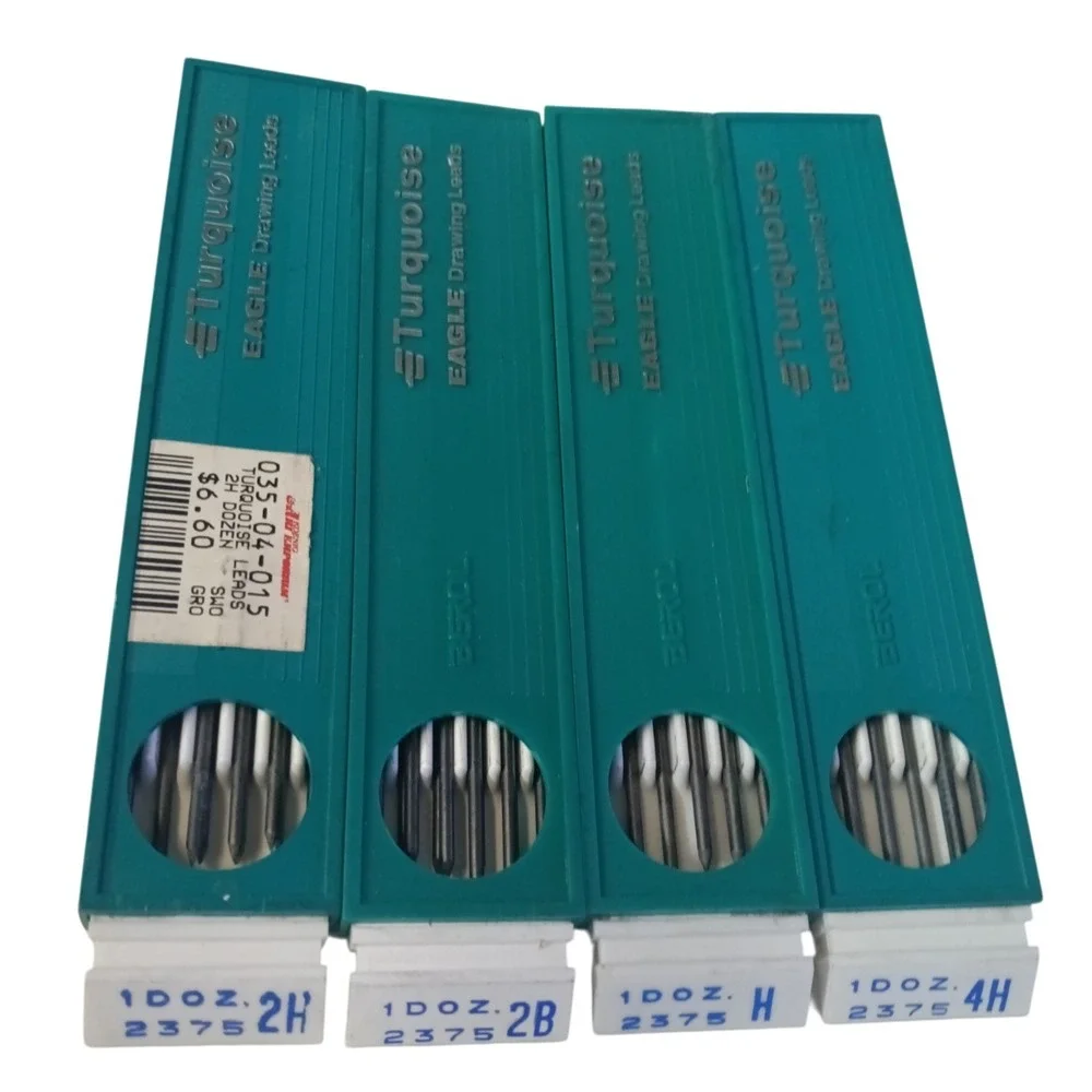 5x Eagle Turquoise No. 2375 H Drafting Drawing Lead 2H / 2B / H / 4H  (+4 DOZEN)